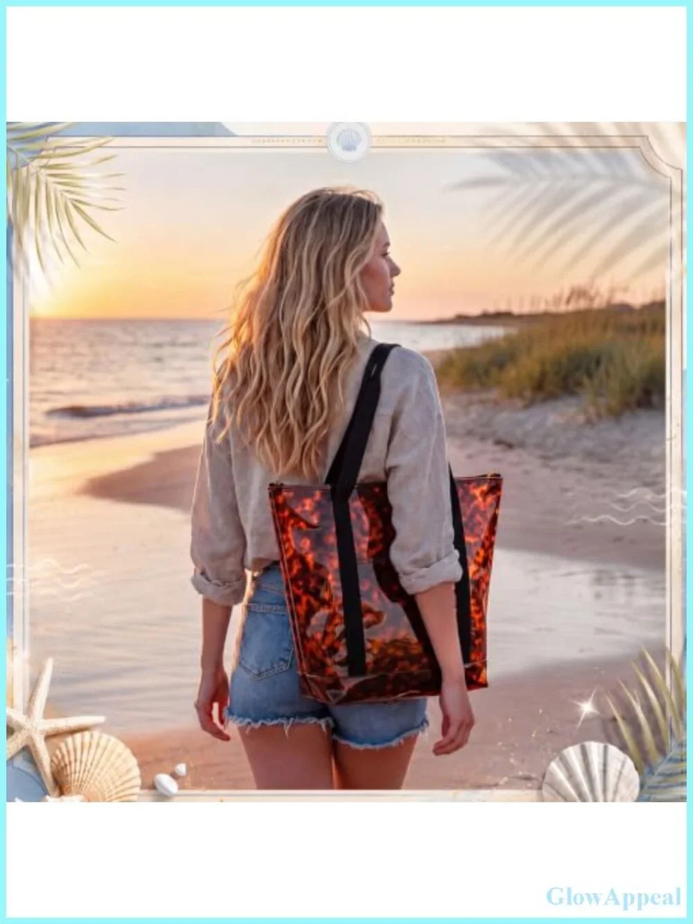 Clear PVC Security Approved Tote Bag for Travel Work Beach